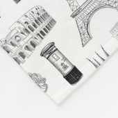 Ferien in Europa-Muster Fleecedecke (Ecke)