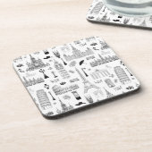 Ferien in Europa-Muster Getränkeuntersetzer (Linke Seite)