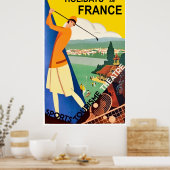 Ferien in Frankreich, Sporttourismus, Sommer, Vint Poster (Küche)