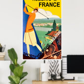 Ferien in Frankreich, Sporttourismus, Sommer, Vint Poster (Heimbüro)