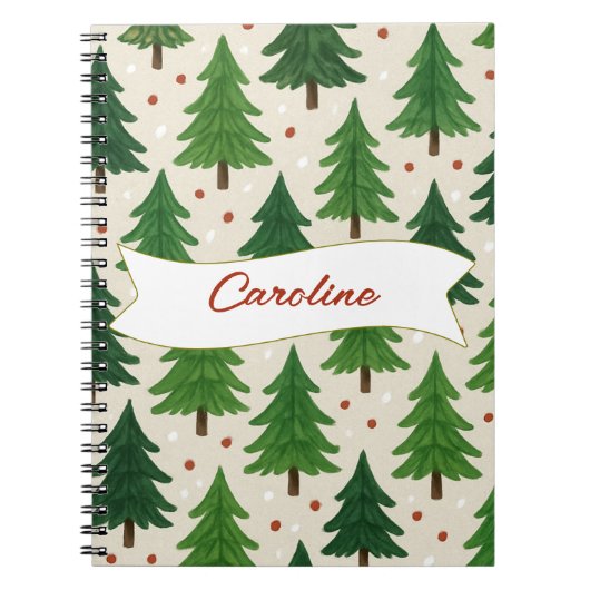 Ferien in grüner Pine Trees Notizblock (Vorderseite)