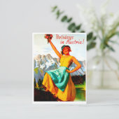 Ferien in Österreich, Blume, Vintag Postkarte (Stehend Vorderseite)