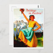 Ferien in Österreich, Blume, Vintag Postkarte (Vorne/Hinten)