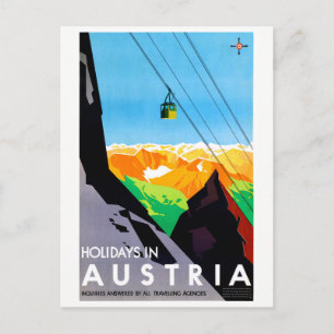 Ferien in Österreich Erfrischung Vintage Travel Po Postkarte