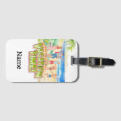 Ferien in Strandfamilien mit Namen Gepäckanhänger (Vorderseite (Horizontal))