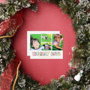 Ferien Liebe Merry & Bright Foto Fossilien Postkar Folien Feiertagspostkarte