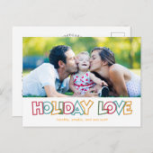 Ferien Liebe Merry & Bright Weihnachten Postkarte (Vorne/Hinten)