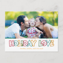 Ferien Liebe Merry & Bright Weihnachten Postkarte