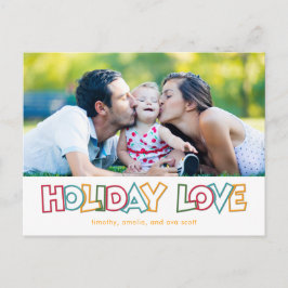 Ferien Liebe Merry & Bright Weihnachten Postkarte