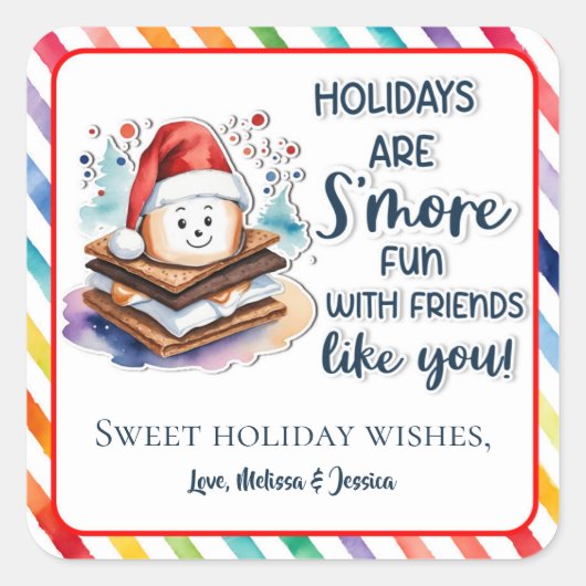 Ferien machen Spaß mit Freunden wie Ihnen Quadratischer Aufkleber (Vorderseite)