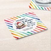 Ferien machen uns Spaß mit Freunden wie dir. Rechteckiger Pappuntersetzer (angewinkelt)