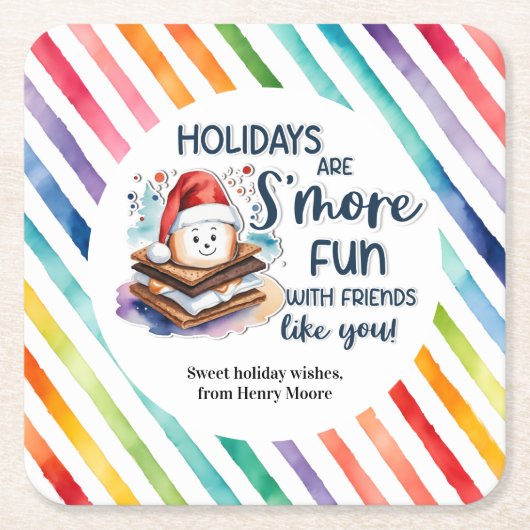 Ferien machen uns Spaß mit Freunden wie dir. Rechteckiger Pappuntersetzer (Vorderseite)