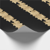 Ferien Merry Chrismastrees Schwarzer Minimal Merry Geschenkpapier (Ecke)