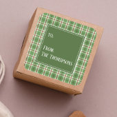 Ferien Niedlich grünes Rotes Rustikales Land Karie Quadratischer Aufkleber