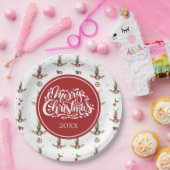 Ferien Personalisiert Winter Hirschmuster Pappteller (Party)