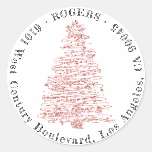 Ferien Rücksendeadresse Klassischer UAWG Weihnacht Runder Aufkleber (Vorderseite)