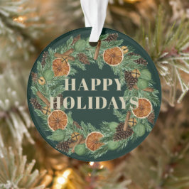 Ferien Rustikal getrocknetes Orangenkiefer Foto Ornament