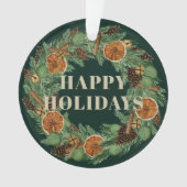 Ferien Rustikal getrocknetes Orangenkiefer Foto Ornament (Vorderseite)