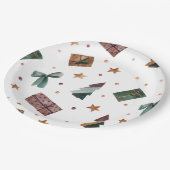 Ferien Rustikaler Weihnachtsbaum Pappteller (Schrägansicht)