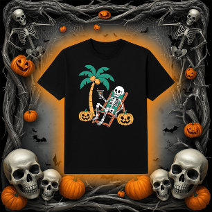 Ferien Skelett   Strand Halloween Party T-Shirt