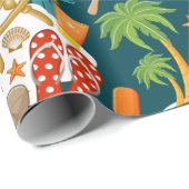 Ferien Sommer Party Strand Muster Geschenkpapier (Rolleneckpunkt)