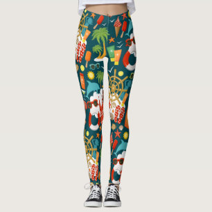 Ferien Sommer Party Strand Muster Leggings