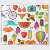 Ferien Sommer Partys Strand Muster niedlich Geschenkpapier (Flach)