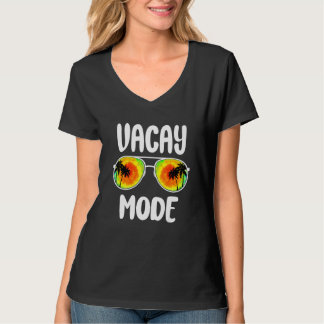 Ferien Sommersonnenbrille Gefärbte Krawatte Palmen T-Shirt