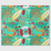 Ferien Sommerstrand Muster Geschenkpapier (Flach)