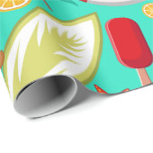 Ferien Sommerstrand Muster Geschenkpapier (Rolleneckpunkt)