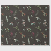 Ferien Spruce & Red Berries Brown Espresso Geschenkpapier (Flach)
