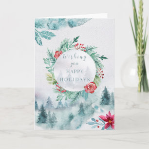 Ferien - WC Kranz im Winter Szene Karte