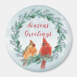 Ferien - WC Kranz mit Kardinal Pair Magnet