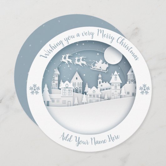 Ferien - WC Winter Szene 5 - Individuell gestalten Einladung (Vorne/Hinten)