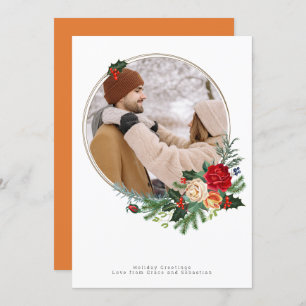 Ferien Winter Botanisches Foto Personalisiert Feiertagskarte