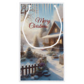 Ferien Winter Hütte Garten Kleine Geschenktüte (Rückseite)