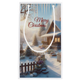 Ferien Winter Hütte Garten Kleine Geschenktüte