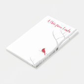 Ferien Winter Roter Kardinal Rustikale Natur Custo Post-it Klebezettel (angewinkelt)