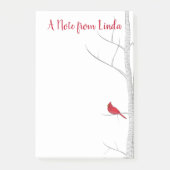 Ferien Winter Roter Kardinal Rustikale Natur Custo Post-it Klebezettel (Vorderseite)