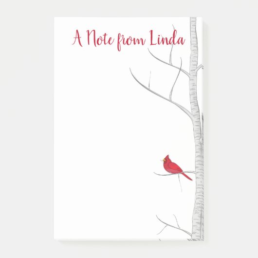 Ferien Winter Roter Kardinal Rustikale Natur Custo Post-it Klebezettel (Vorderseite)