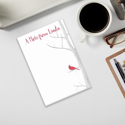 Ferien Winter Roter Kardinal Rustikale Natur Custo Post-it Klebezettel