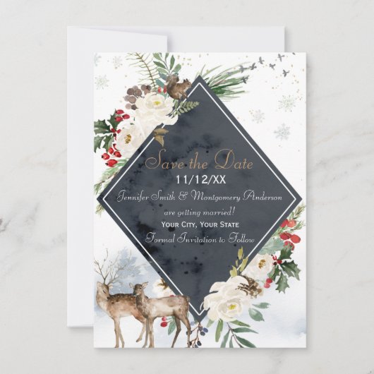 Ferien Winterwald Hirschwald Save the Date (Vorderseite)