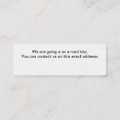 Ferien, Wohnwagen - Kontaktdaten Mini Visitenkarte (Rückseite)