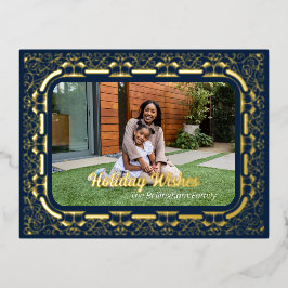 Ferien Wünsche Filigree Gerahmtes Foto Postkarte