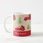 Ferienbaum mit Vintagem LKW Frohe Weihnachten Kaffeetasse (Links)