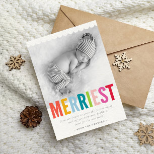 FERIENFAMILIE FOTO fröhlichste mutige, farbenfroh Feiertagskarte