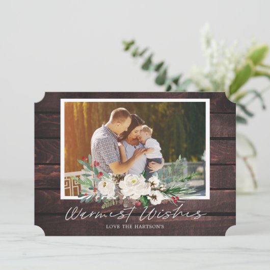 FERIENFOTO | Editierbare rustikale Weihnachtskarte Einladung (Stehend Vorderseite)