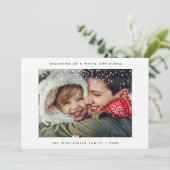 FERIENFOTOKARTE | Minimal Modern Snow Weihnachten (Stehend Vorderseite)