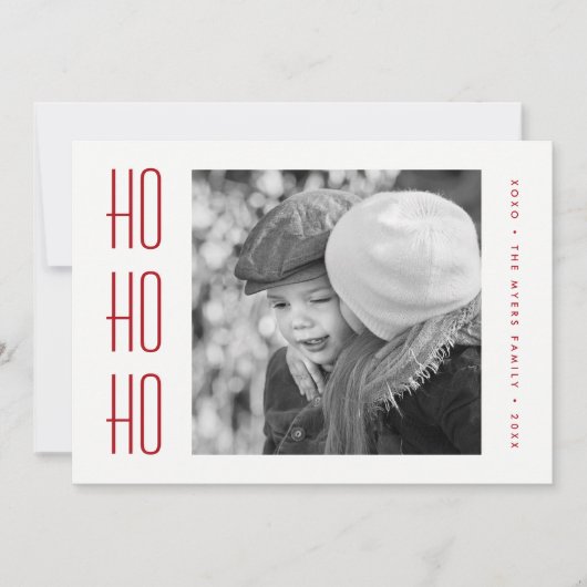 FERIENFOTOKARTE | Minimal Simple Red Christmas Feiertagskarte (Vorderseite)