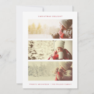 FERIENFOTOKARTE Modern Minimal Red Christmas Feiertagskarte
